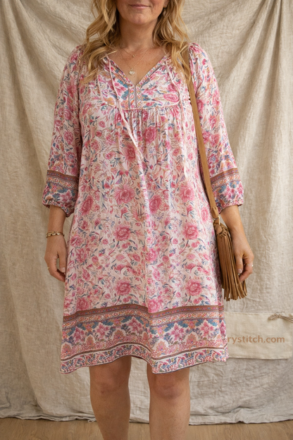 Boho Breeze Embroidered Tunic Dress