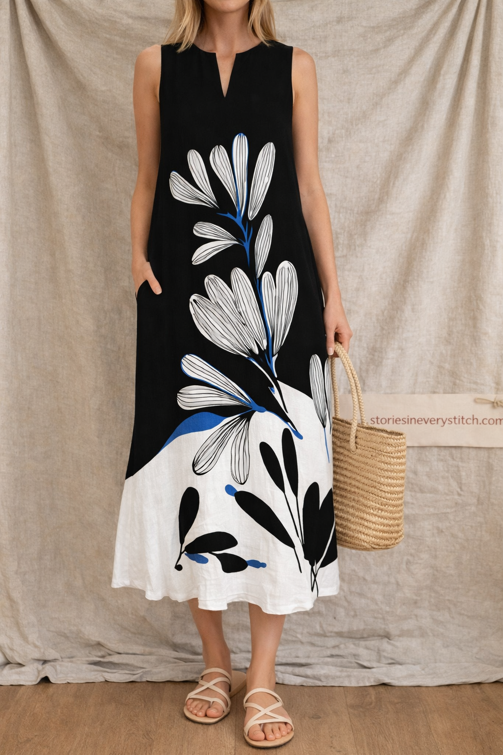Midnight Petal Statement Maxi Dress