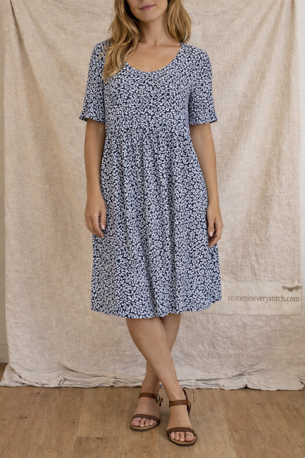 Meadow Dots Relaxed Midi Dress