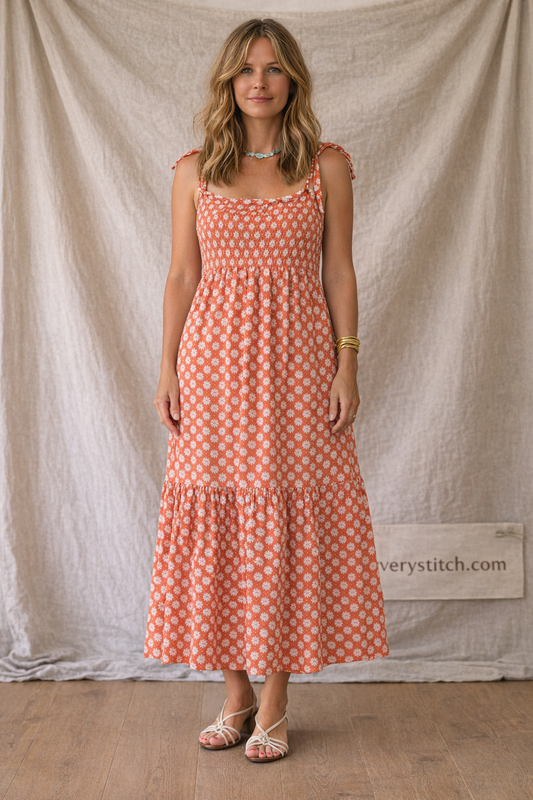 Bohemian Printed Strap Maxi Dress