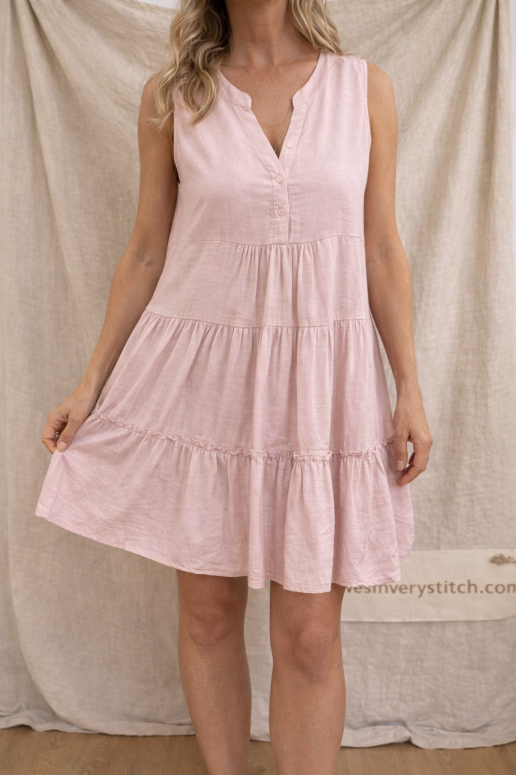Sleeveless Tiered Mini Dress