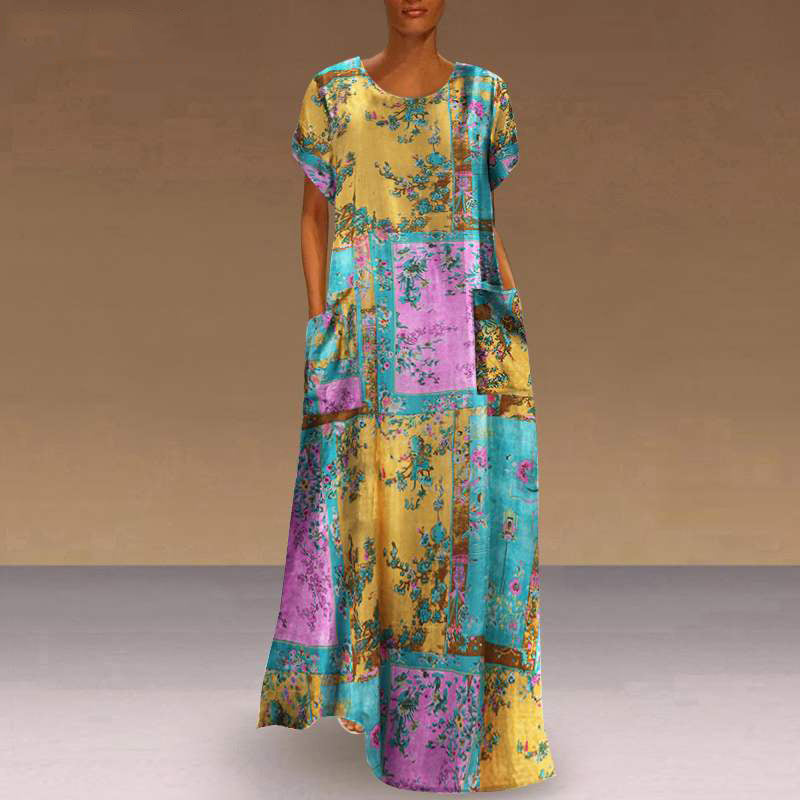 Fashion Dress Digital Print Plus Size Long