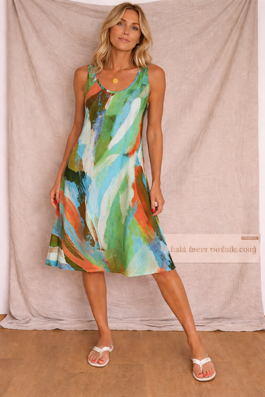 Abstract Printed Sleeveless Mini Dress