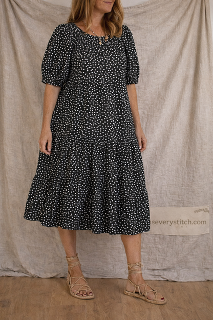 Floral Print Button Midi Dress