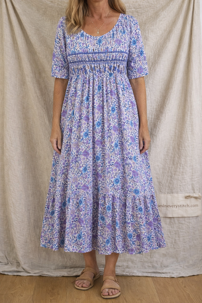 Bohemian Printed Midi Dress