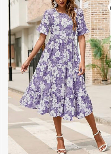 Women's Summer Dress Casual Short Sleeved