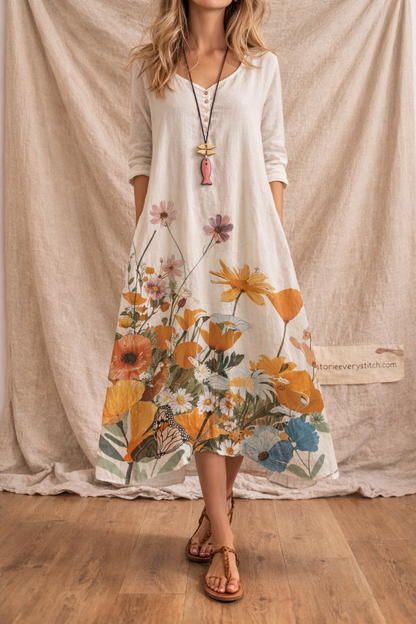 Floral Long Sleeve Maxi Dress