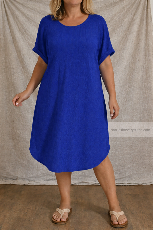 Textured Ease Casual Midi Dress