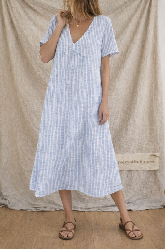 Coastal Stripe Relaxed Midi Dress