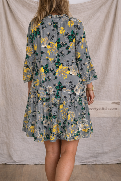 Vibrant Floral Ruffle Mini Dress