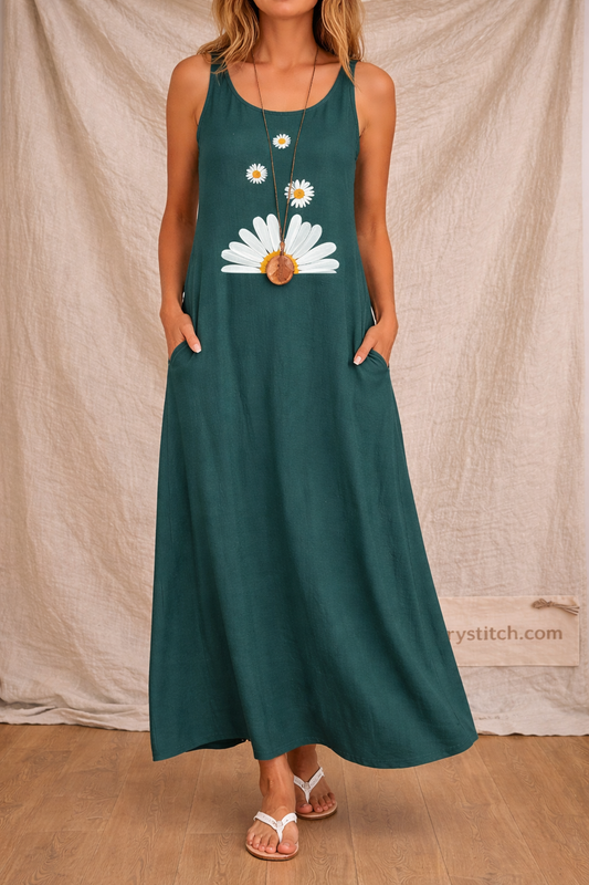 Printed Sleeveless Maxi Dress