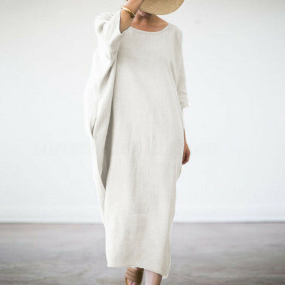 Bat Cotton And Linen Plus Thickening Plus Fat Dress