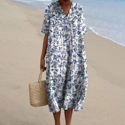 Floral Plus Size Short Sleeve Dress