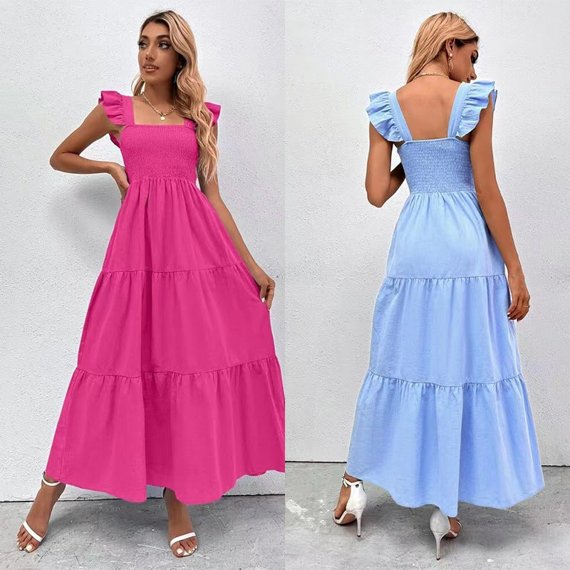 Women's Summer High Waist Suspended Cake Dress