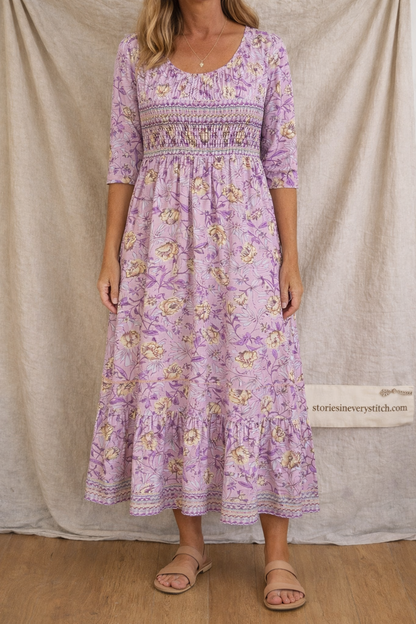 Bohemian Printed Midi Dress