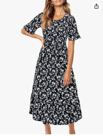 Women's Summer Dress Casual Short Sleeved