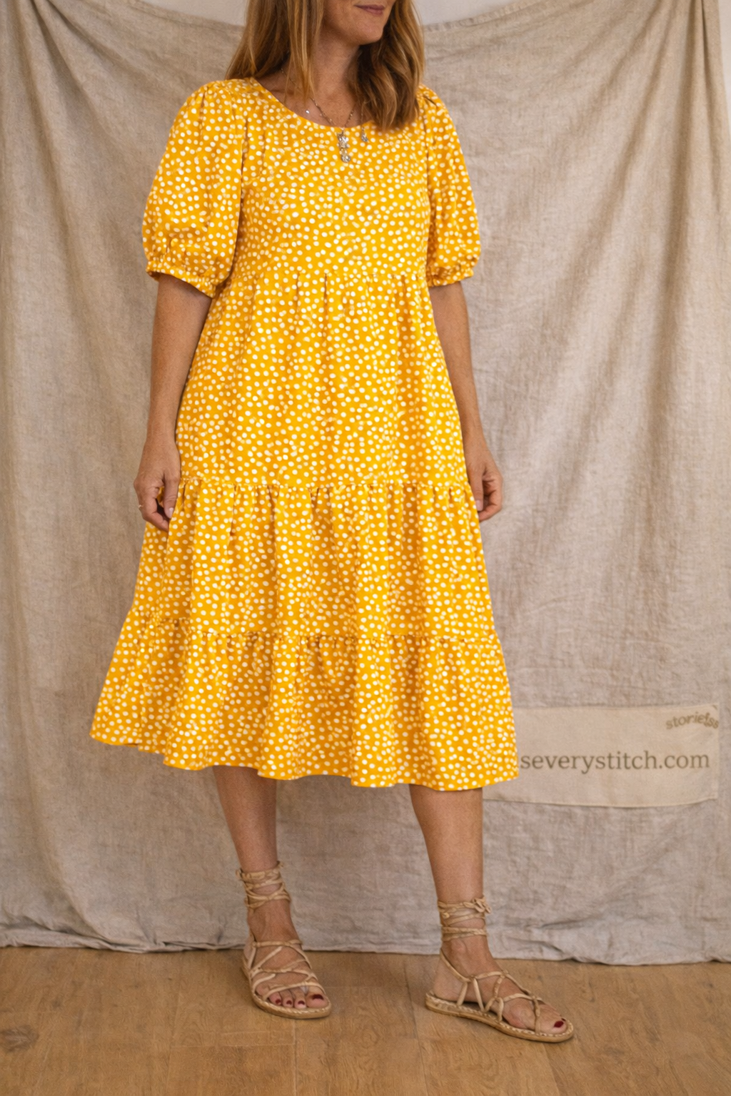Floral Print Button Midi Dress