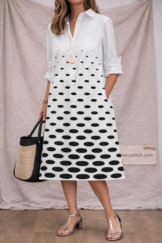 Polka Dot Shirt Dress - Everyday Comfort