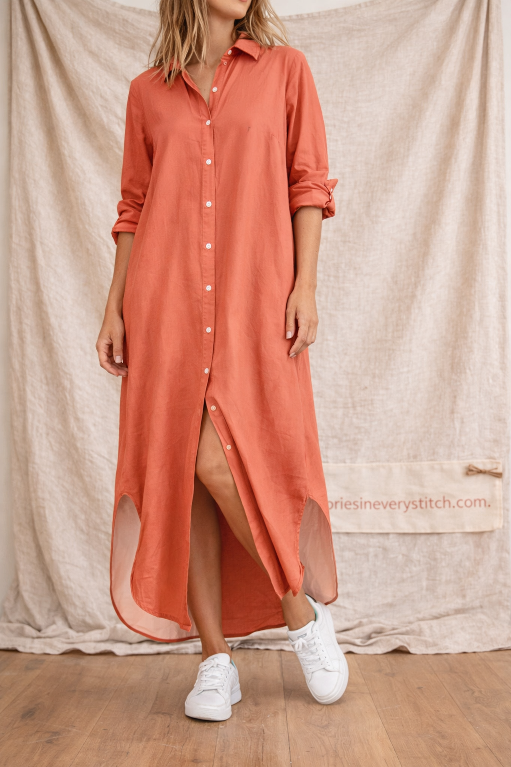 Urban Script Button-Front Maxi Dress