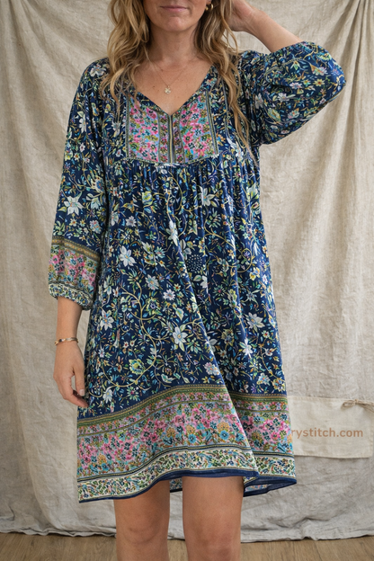 Boho Breeze Embroidered Tunic Dress