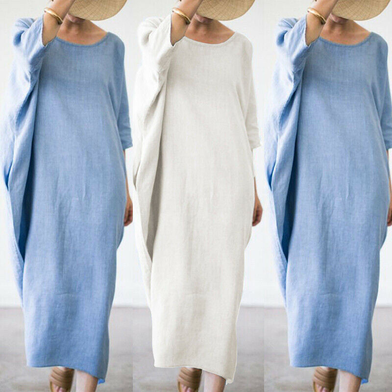 Bat Cotton And Linen Plus Thickening Plus Fat Dress