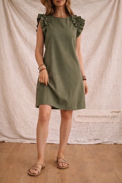 Ruffle Sleeve Mini Dress