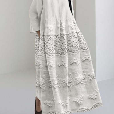 3D Printing Fashion Plus Size Loose Casual Long Sleeves Dress