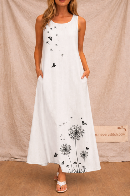 Printed Sleeveless Maxi Dress