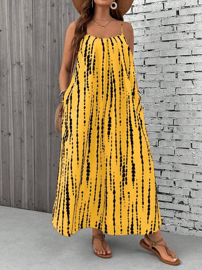 Womens Loose Casual Plus-Size Printed Dress