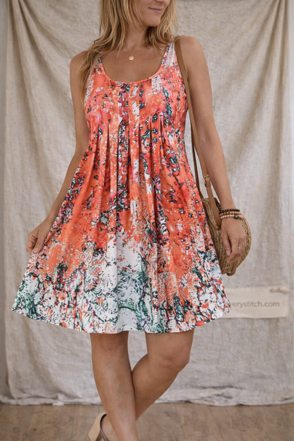 Floral Splash Swing Mini Dress