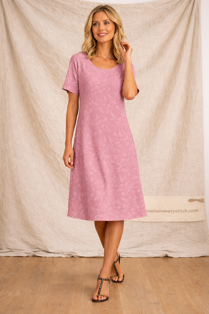Floral Short Sleeve Midi Dress