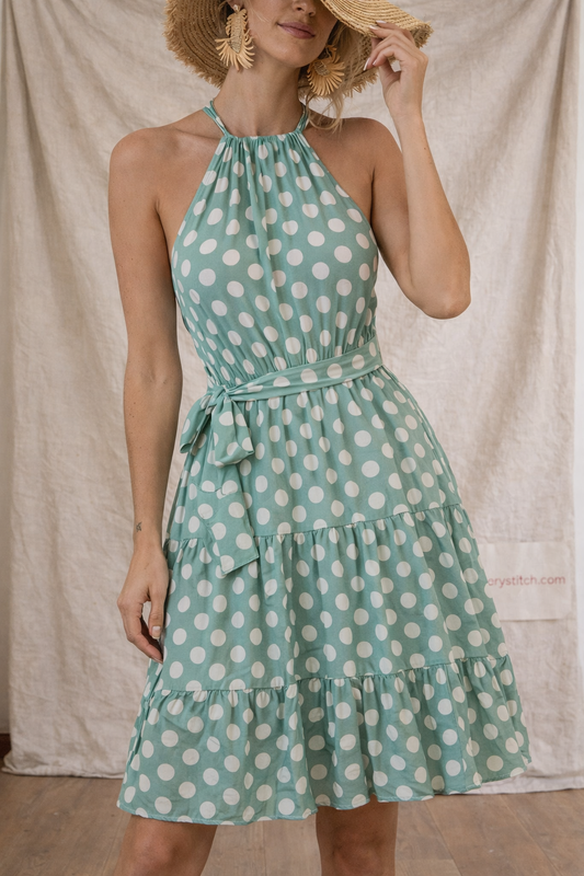 Halter Neck Printed Mini Dress