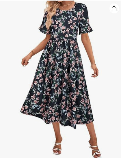 Women's Summer Dress Casual Short Sleeved