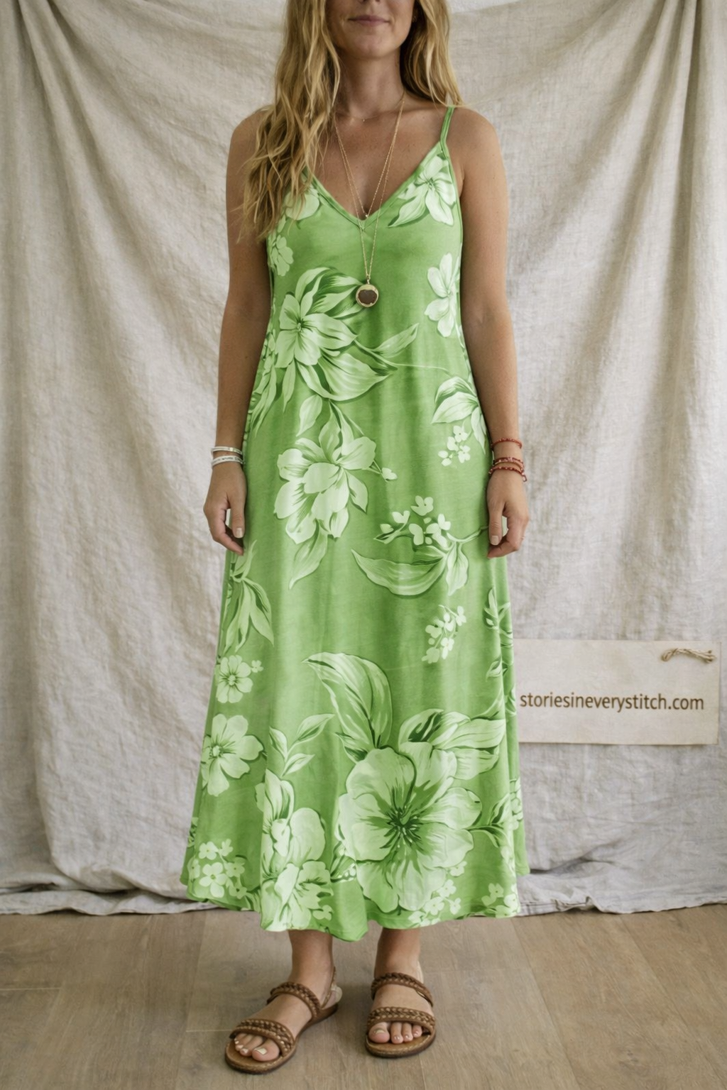 Tropical Breeze V-Neck Maxi Dress