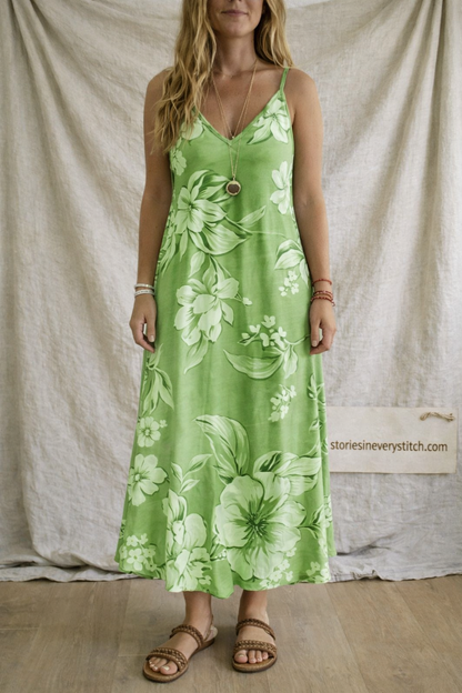 Tropical Breeze V-Neck Maxi Dress