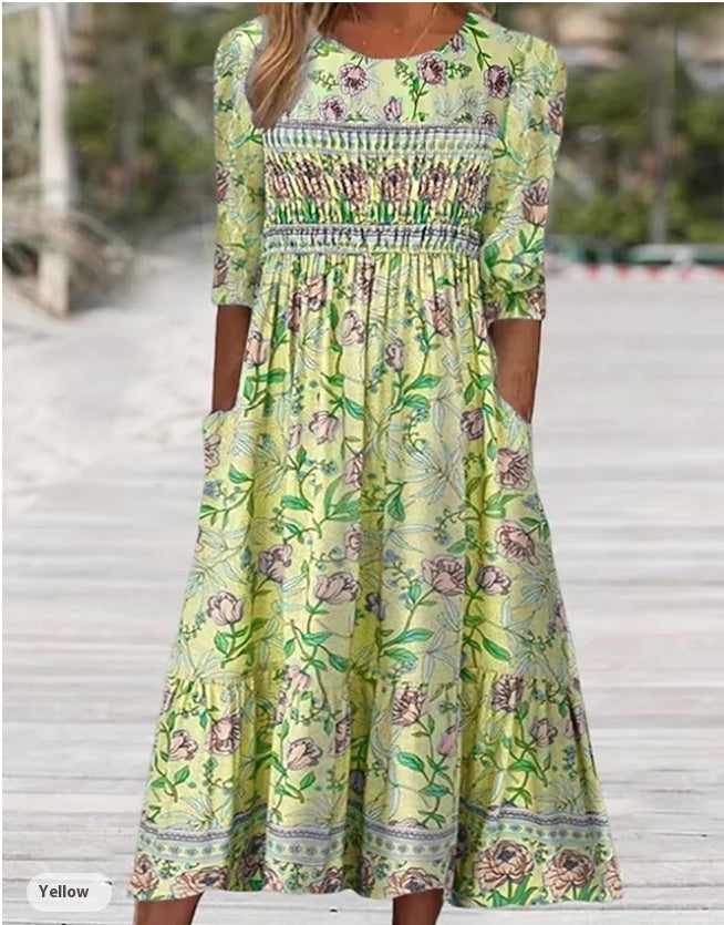 Ethnic Style Summer Printed Fashion Slim Dress