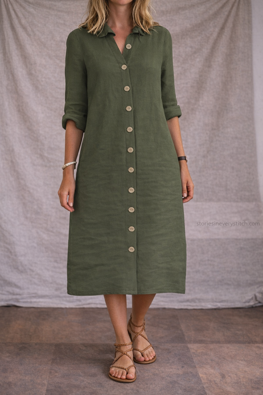 Casual Button-Front Shirt Mini Dress