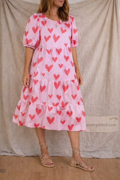 Floral Print Button Midi Dress