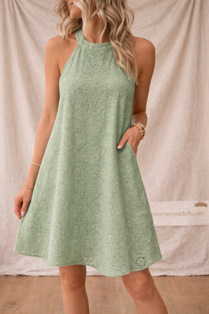 Halter Neck A-Line Mini Dress