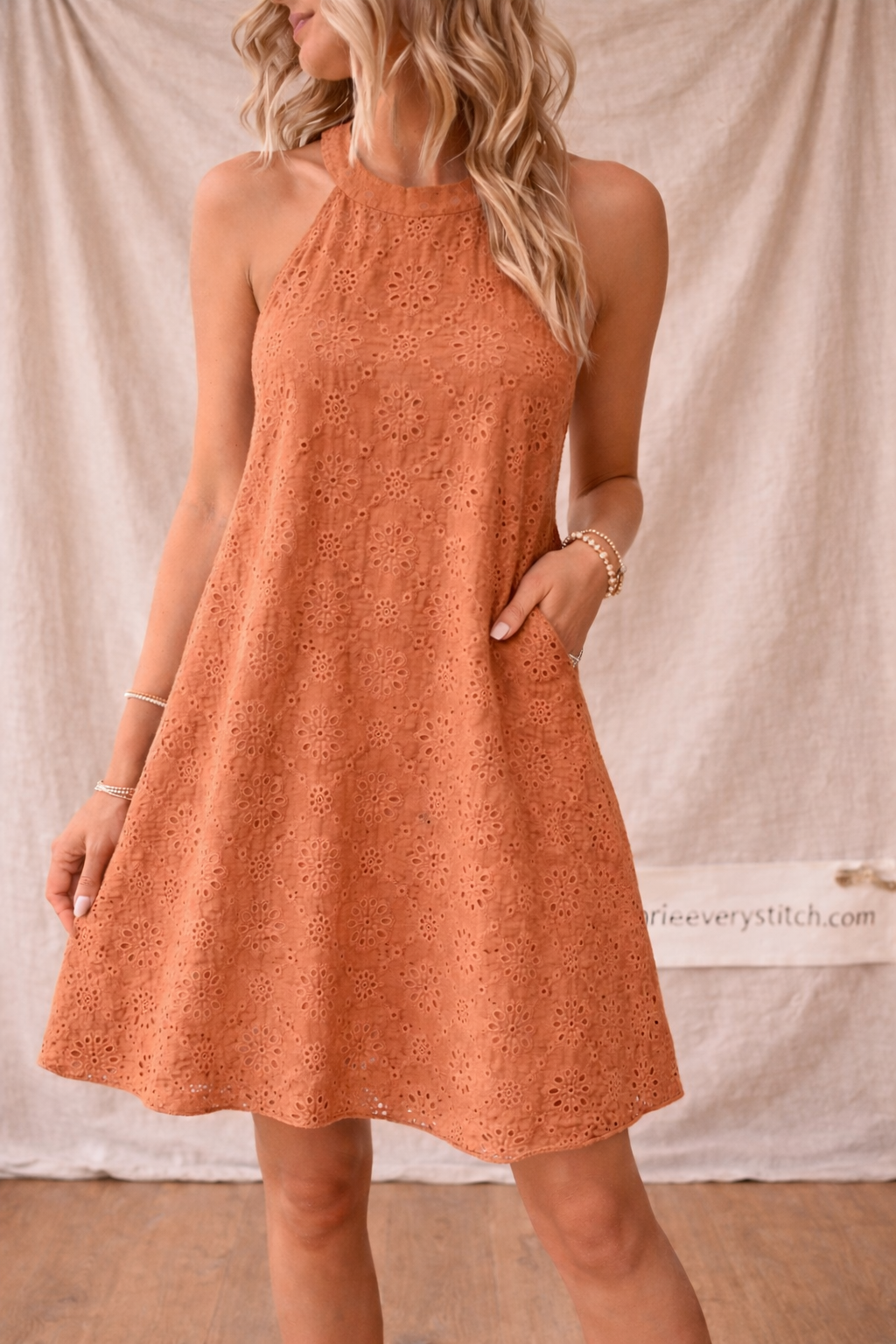 Halter Neck A-Line Mini Dress