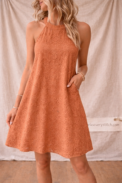 Halter Neck A-Line Mini Dress