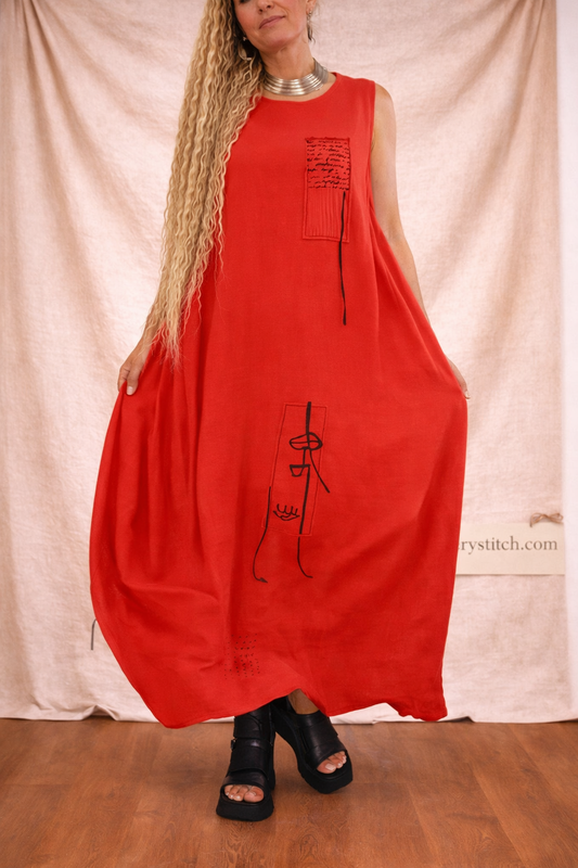 Boho Oversized Maxi Dress with Sleeveless Design – Relaxed Flowy Fit