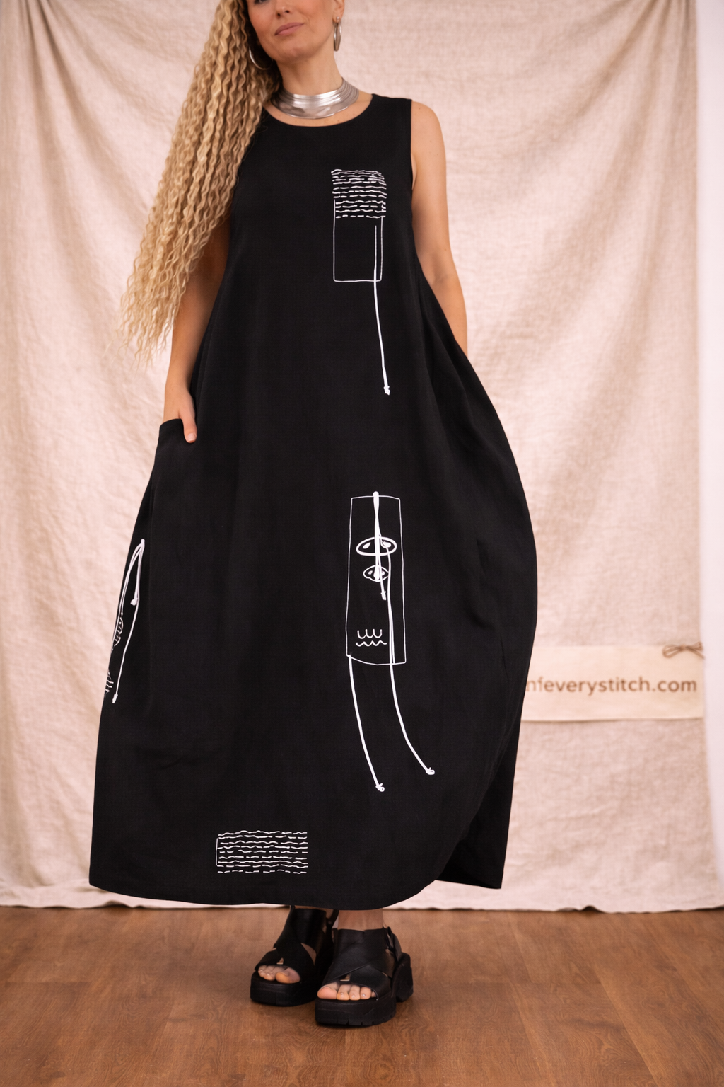 Boho Oversized Maxi Dress with Sleeveless Design – Relaxed Flowy Fit