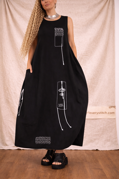 Boho Oversized Maxi Dress with Sleeveless Design – Relaxed Flowy Fit