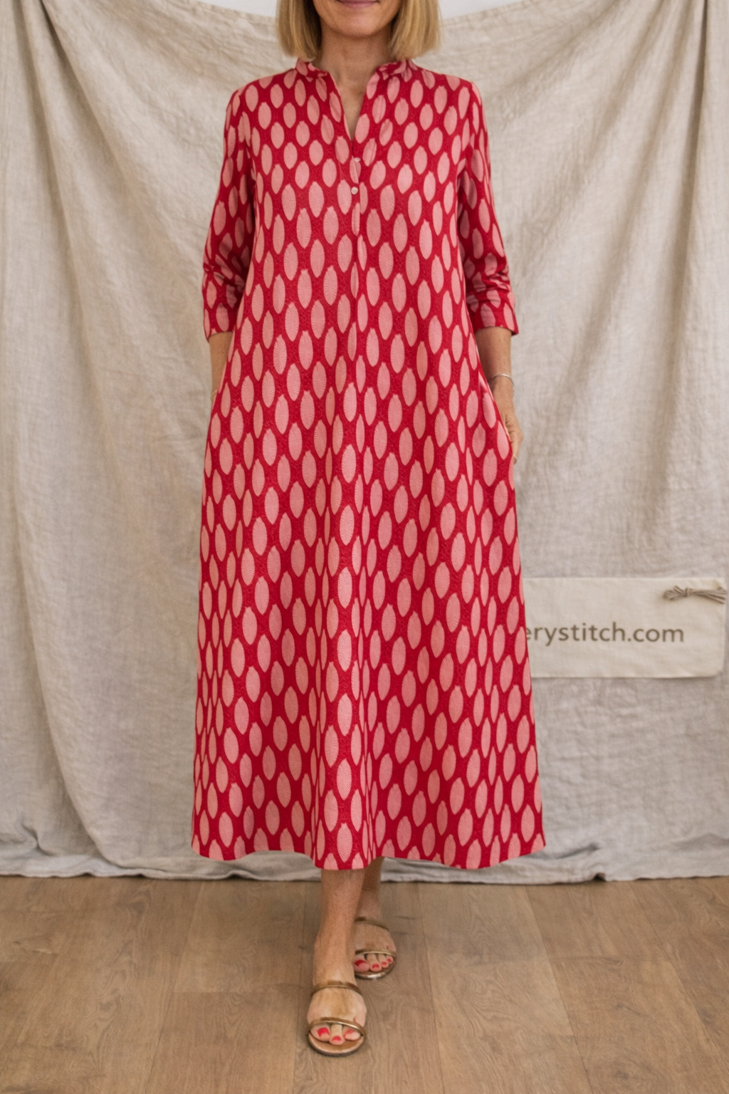 Boho Geometric Print Midi Dress