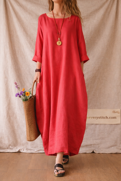 Oversized Batwing Sleeve Maxi Dress