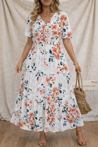Summer Casual Floral Print Maxi Dress