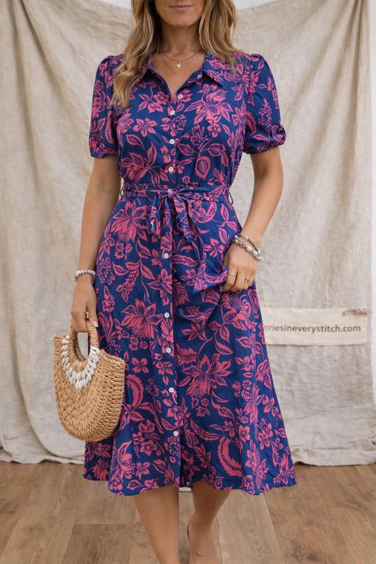 Summer Shirt Dress Loose Short Sleeve