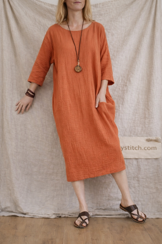 Bat Cotton And Linen Plus Thickening Plus Fat Dress