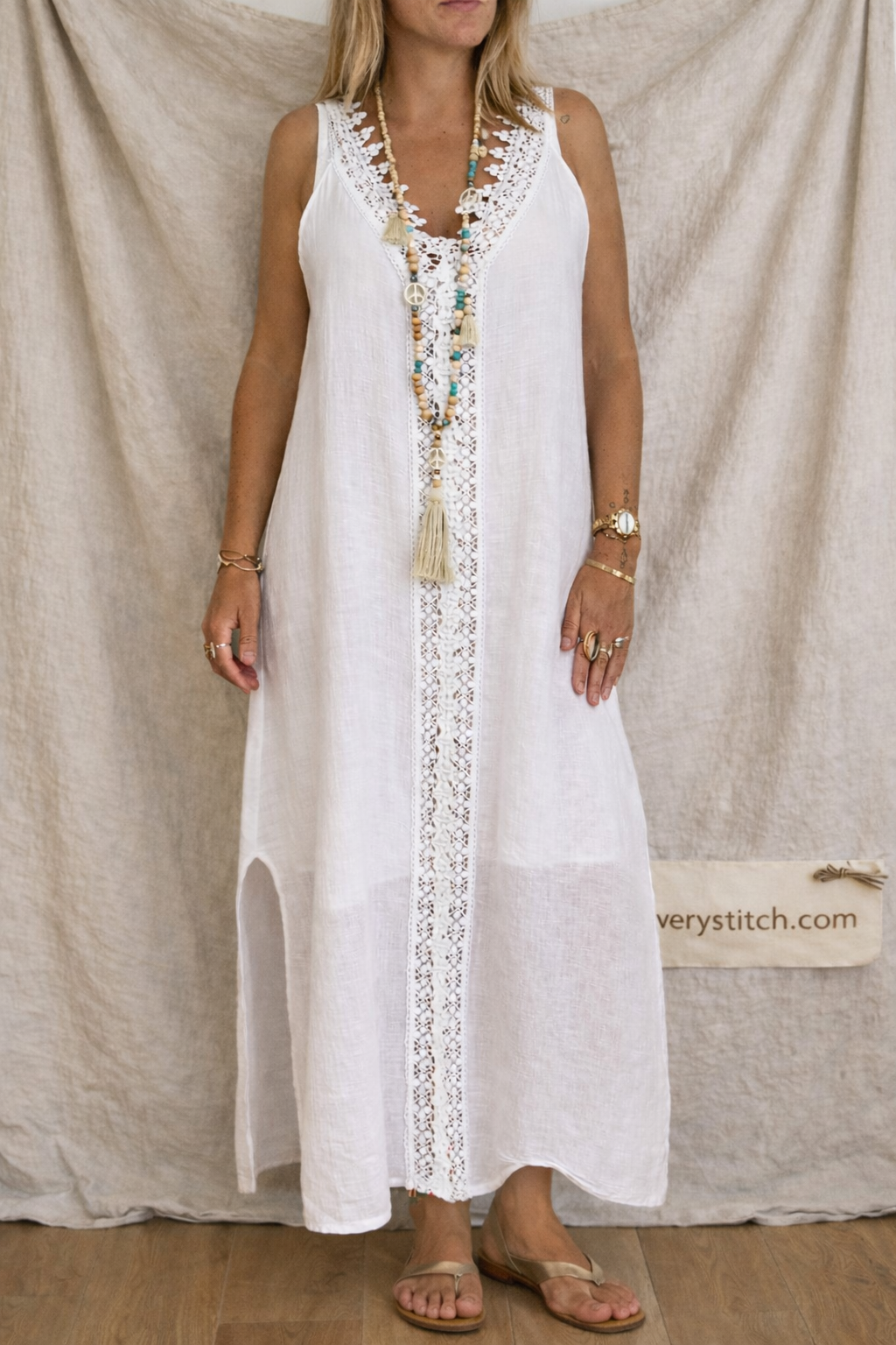 Women's Plus Size Dress Sleeveless Lace Stitching Dress